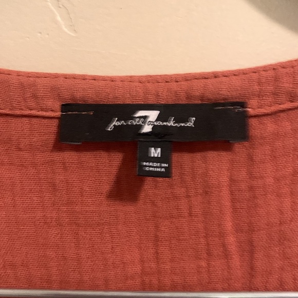 7 for All Mankind Boho Tiered V-Neck Gauze Maxi Dress - Size M - Picture 5 of 6